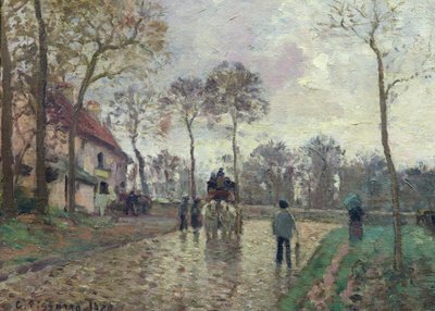 The Coach to Louveciennes, 1870 by Camille Jacob Pissarro